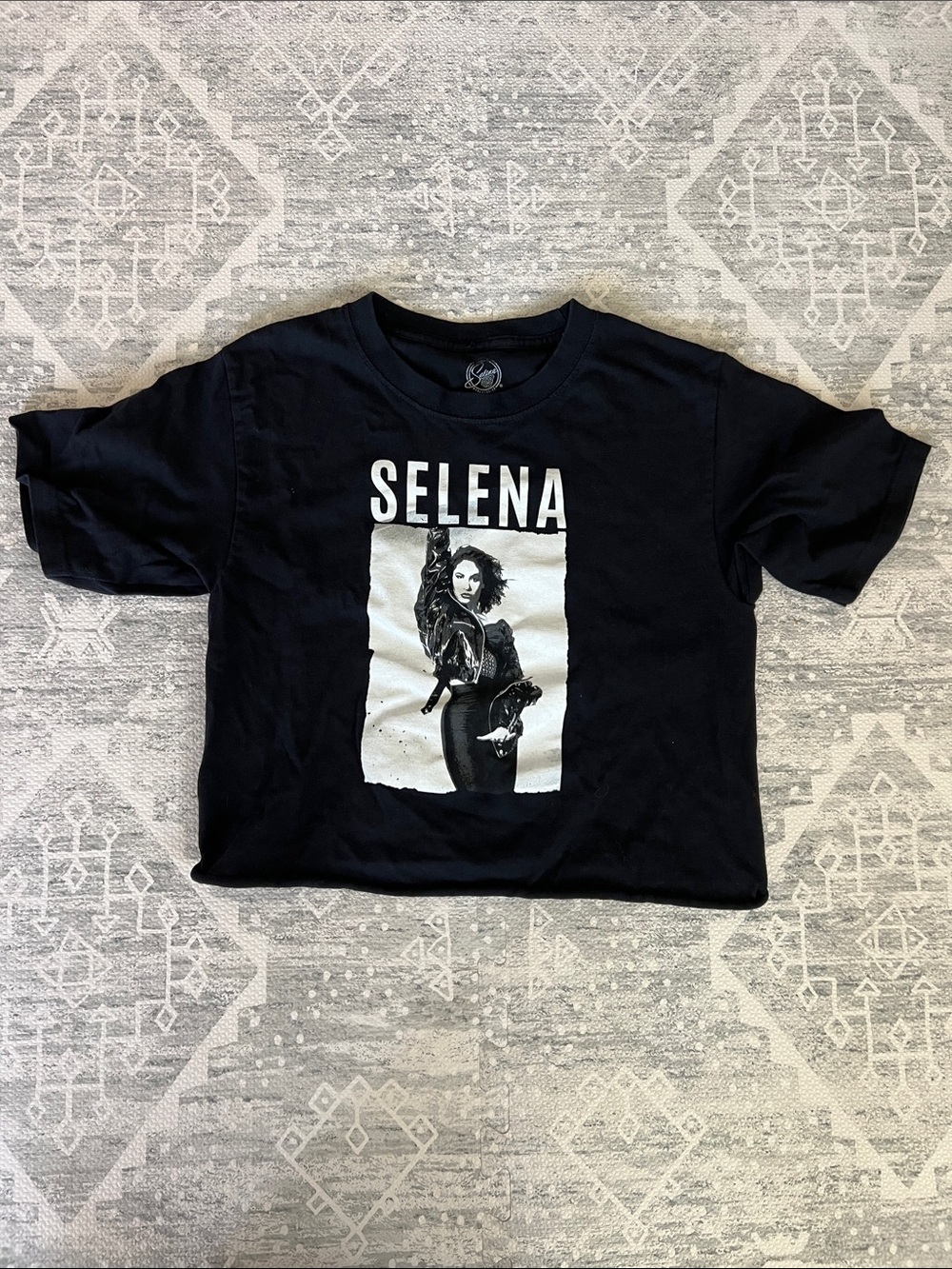 Black Graphic Woman’s T‑Shirt with Selena Print